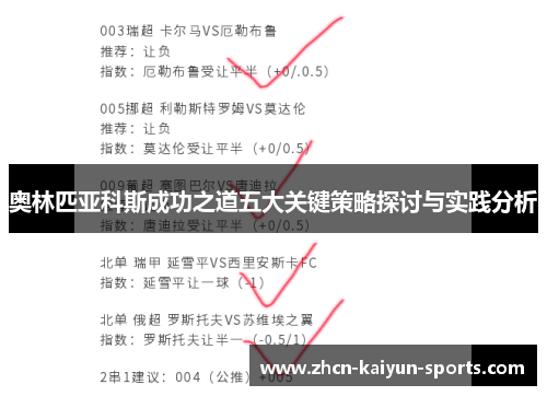 奥林匹亚科斯成功之道五大关键策略探讨与实践分析
