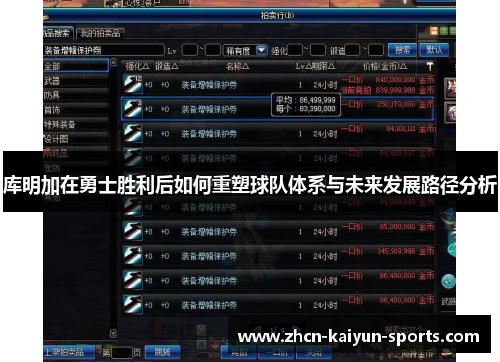 库明加在勇士胜利后如何重塑球队体系与未来发展路径分析